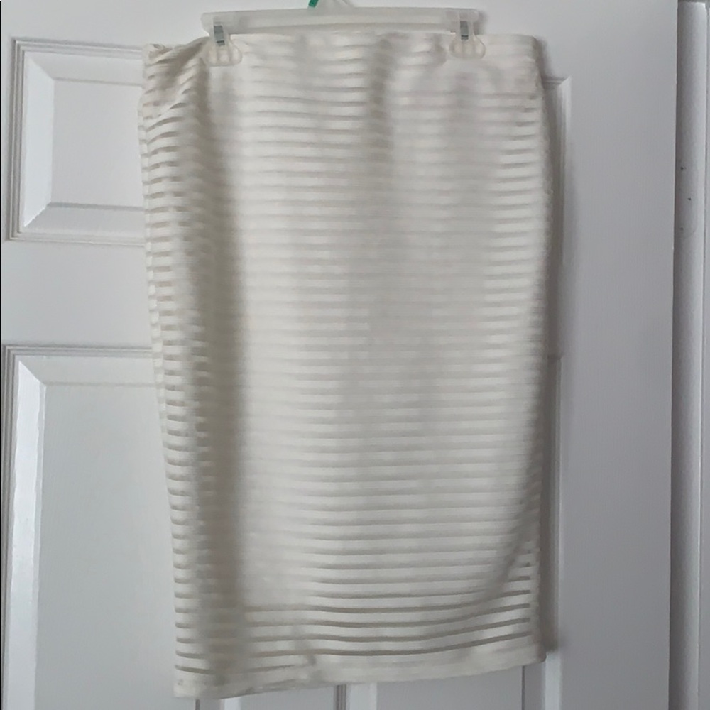 White stripped midi skirt